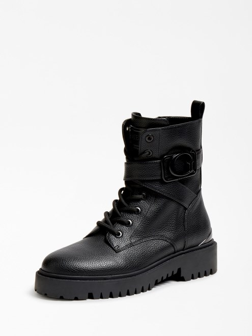 Bota Militar Guess Orana Con Logo Lateral