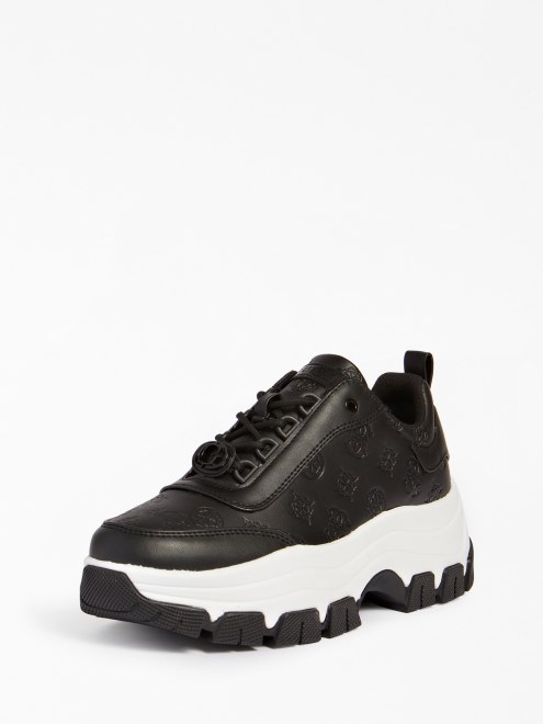 Zapatillas Deportivas Con Logo De Peonía Bria 4g Adivinar Negras