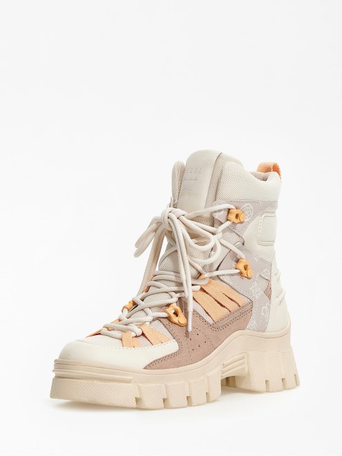 Botín Haler Con Inserto De Ante Guess Beige