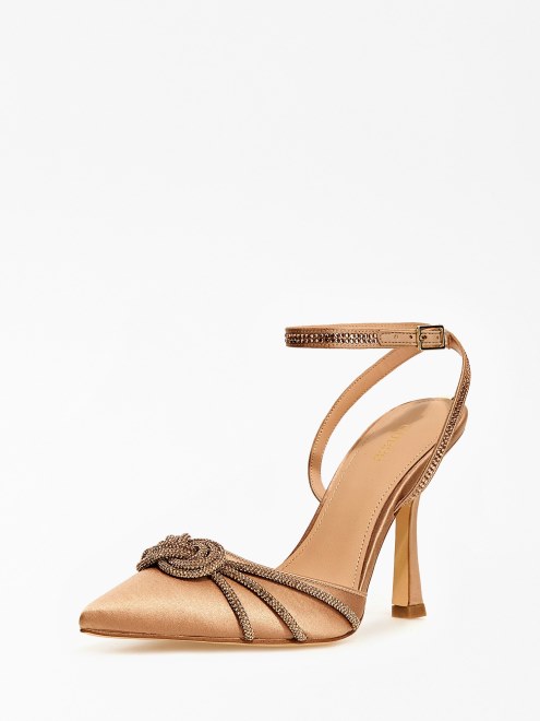 Sandalia De Satén Rosa Claro Guess Syena