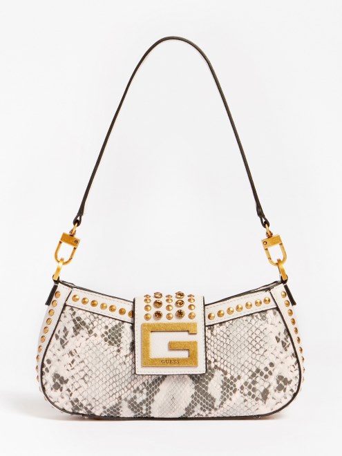 Bolso De Hombro Con Estampado De Pitón Brillante Guess Multi Rosa