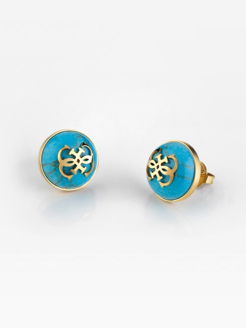 Pendientes Guess Azul Claro 4g Logo Boule'