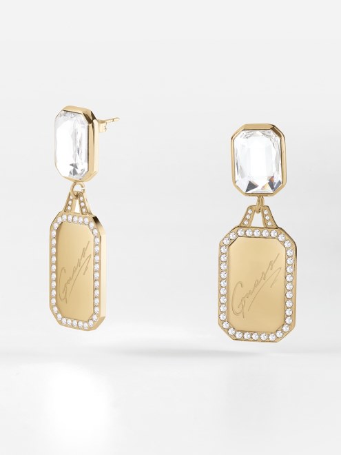 Pendientes De Etiqueta De Cristal Multi Oro Adivinar