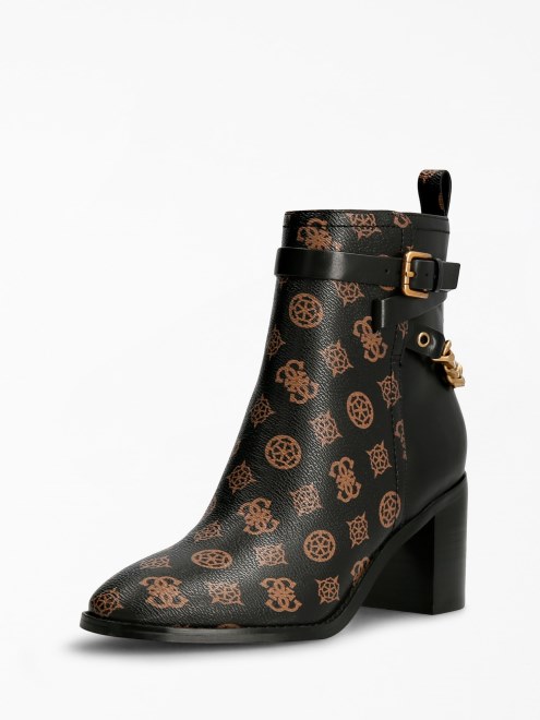 Botín Guess Marrón Kalili 4g Con Logo De Peonía