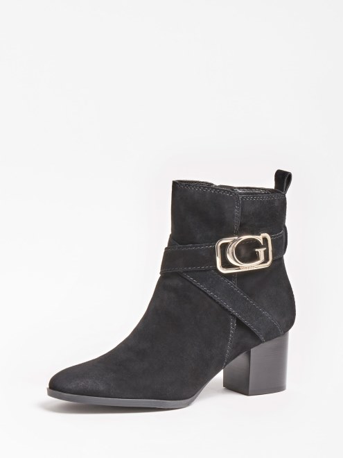Botin Guess De Ante Patinado Negro