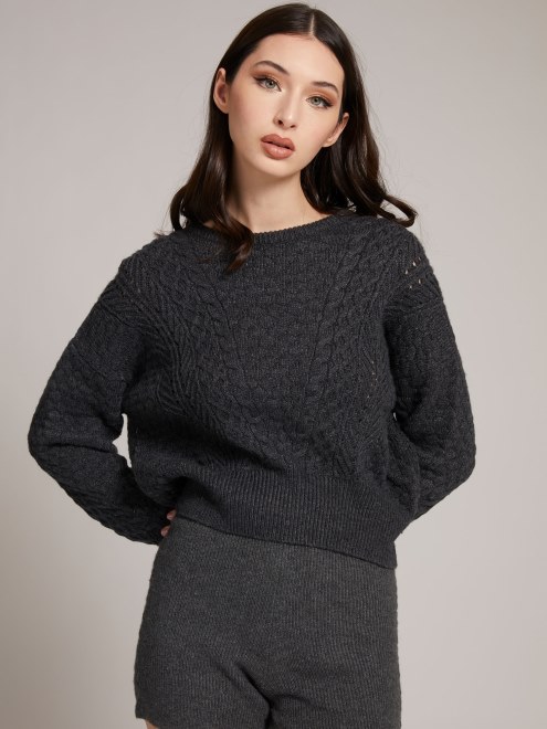 Sueter De Cables Adivinar Azul