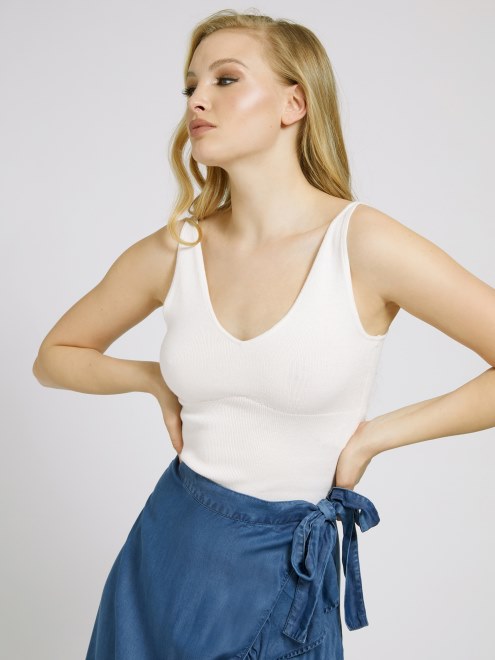 Suéter Sin Mangas Top Blanco Supongo