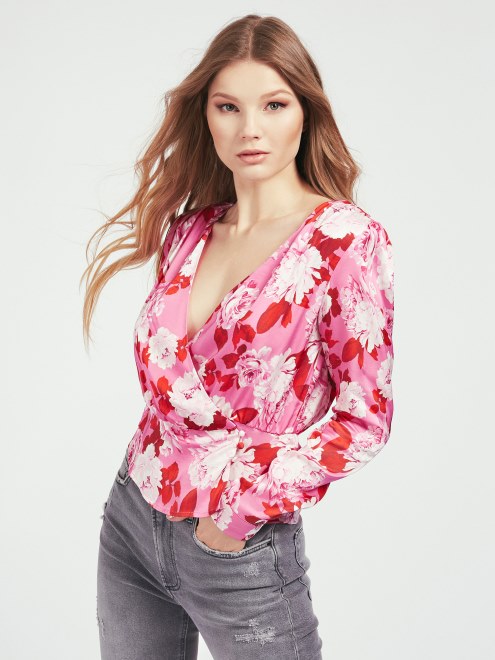 Blusa Con Estampado De Conchas En Rosa Multicolor