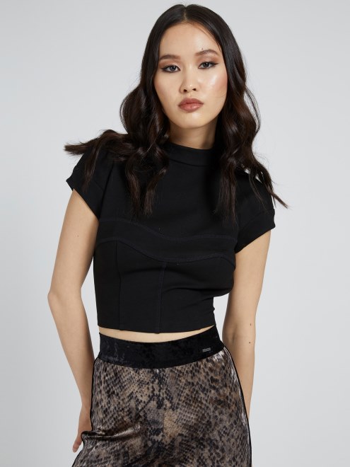 Top Corto De Punto De Ponte Negro Supongo