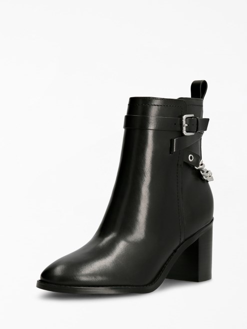 Botines De Piel Genuina Kalili Negros Guess