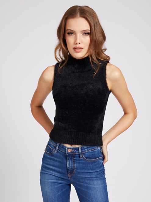 Jersey Cuello Alto Sin Mangas Negro Supongo