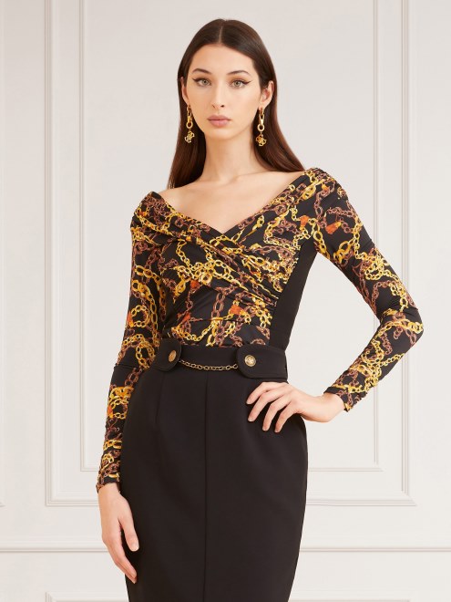 Marciano Top Con Estampado De Cadenas Negro Multi Guess