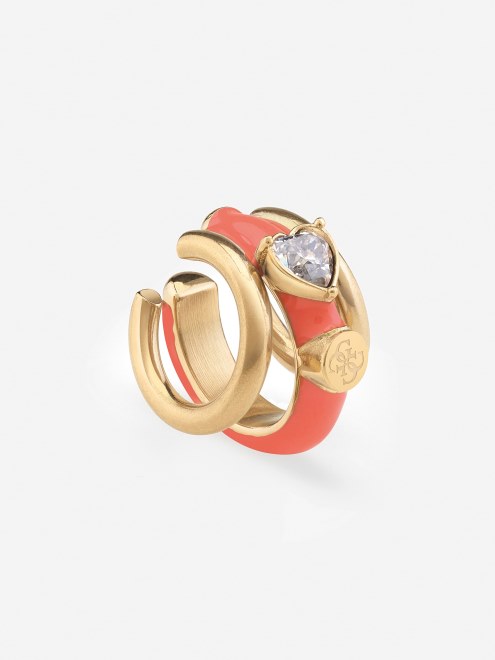 Aretes Ear Cuff De Luces De Neon Adivinar Naranja