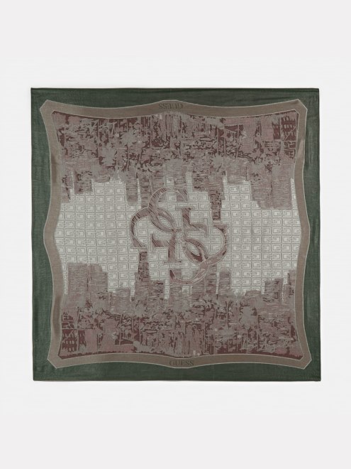 Jacquard Pintado Kefiah Adivinar Rojo