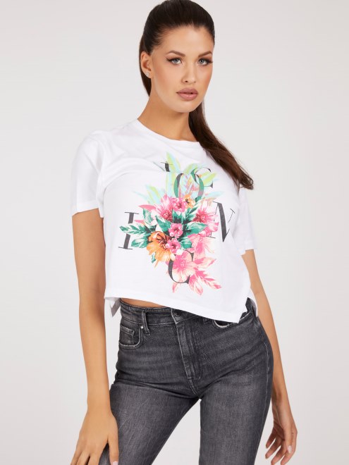 Camiseta Corta Con Logo Icon Guess Blanco