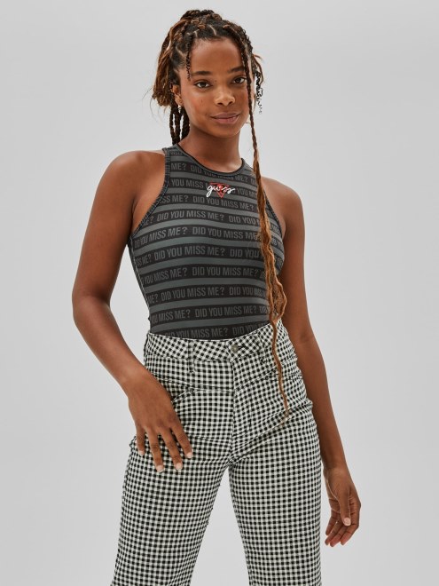 Body Sin Mangas Guess Negro Con Logo Delantero