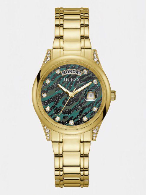 Reloj Analogico De Datos De Oro Rosa Guess