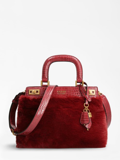Bolso De Mano De Piel Sintetica Katey Rojo Guess