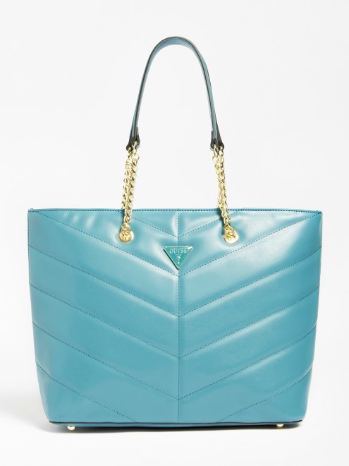 Shopper Guess Verde Natalie Bolsillo Acolchado