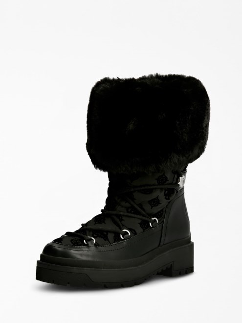 Botines Guess Negro Larya De Piel Sintetica