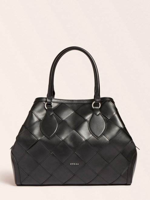 Bolso De Mano Guess Negro Giorgia Luxe De Piel Auténtica