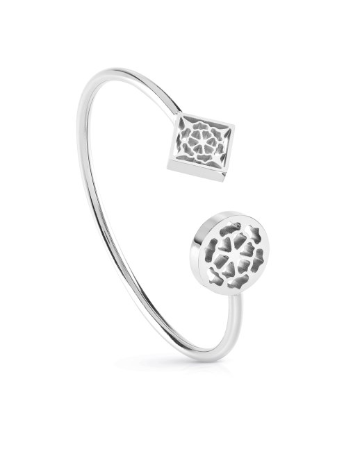 Pulsera De Plata Con Peonias En Flor