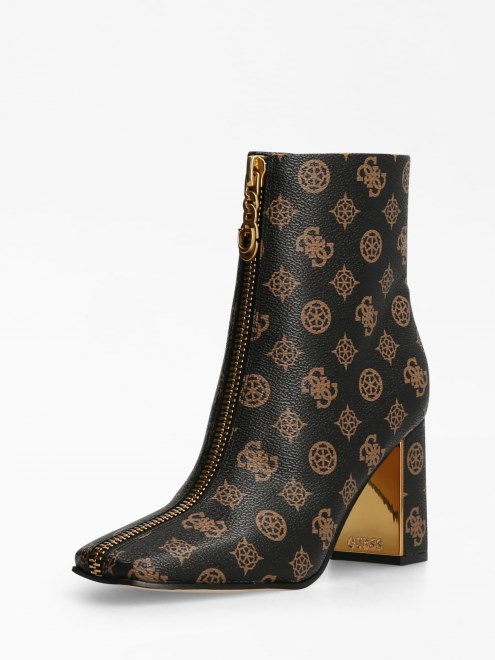 Botín Marrón Con Logo De Peonía 4g De Guess Ellese