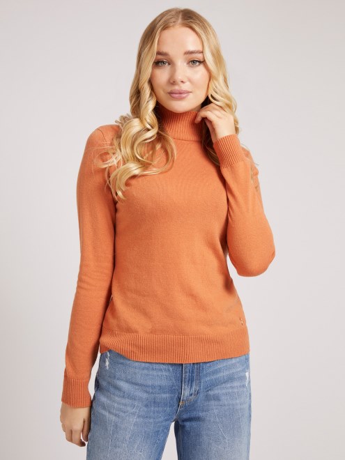 Guess Jersey De Mezcla De Cachemira Y Cuello Alto Beige