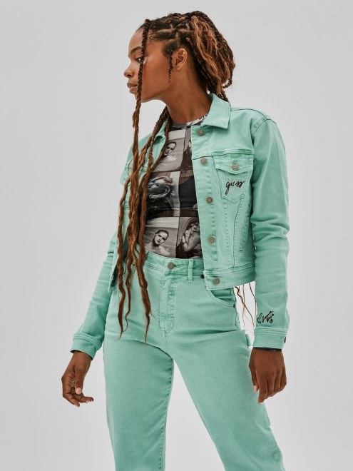 Chaqueta De Mezclilla Delgada Adivinar Azul