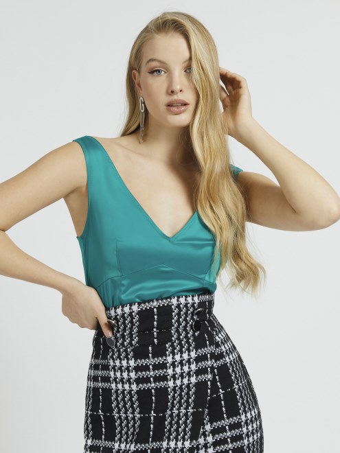 Camiseta Sin Mangas Con Motivo Pois Verde Adivinar