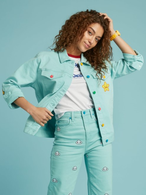 Chaqueta Vaquera Guess Parches Azul Claro