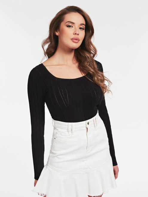 Jersey Guess Mezcla Viscosa Negra