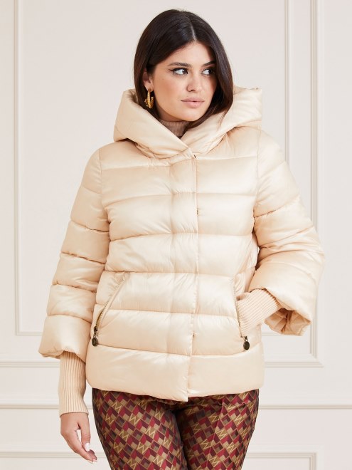 Chaqueta Acolchada De Satén Beige De Guess Marciano