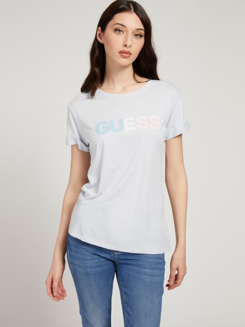 Camiseta Con Logo En La Parte Delantera Guess Azul Claro