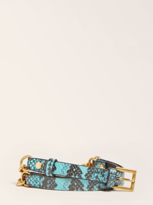 Cinturon Marciano Estampado Phyton Azul Guess