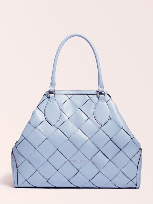 Bolso De Mano Guess Giorgia Grande De Lujo En Piel Auténtica Multi Beige