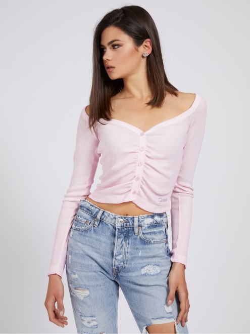 Rosa Claro Con Cierre De Botones Top Guess