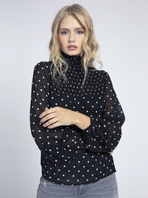 Blusa Con Estampado Completo Guess Negro Multi