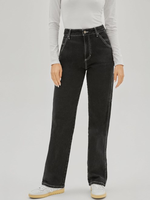 Guess Pantalon De Mezclilla Cargo Negro