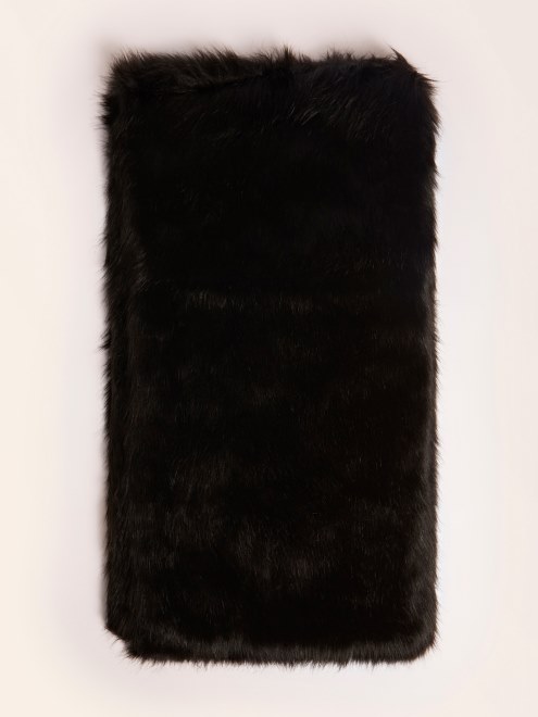 Bufanda De Piel Sintetica Negra Adivinar