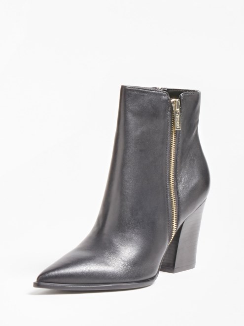 Botín Jakira Cuero Genuino Negro Guess