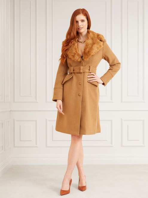 Abrigo Naranja De Mezcla De Lana Guess Marciano