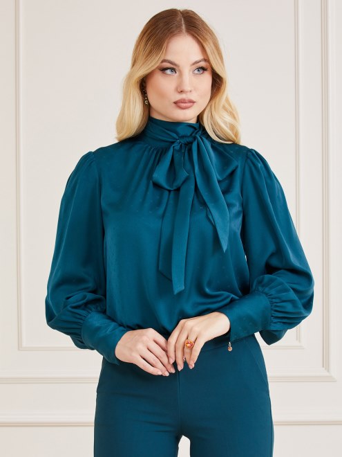 Blusa Con Logo En Jacquard De Marciano De Guess De Petróleo