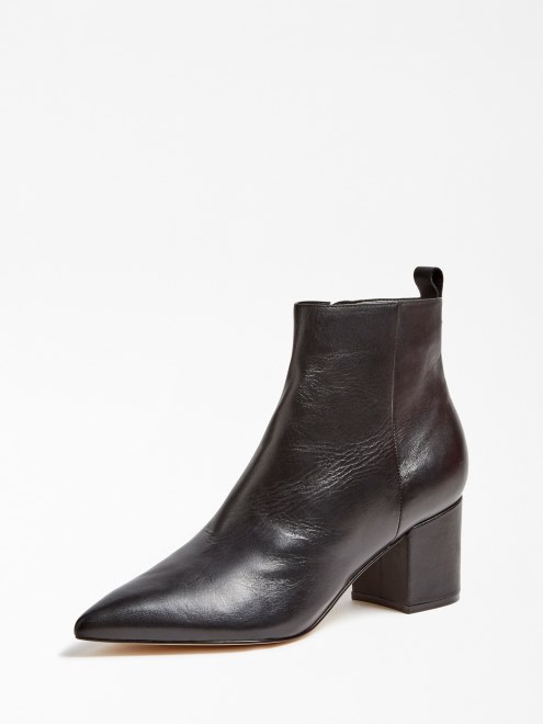 Botín Jelly Cuero Genuino Guess Negro