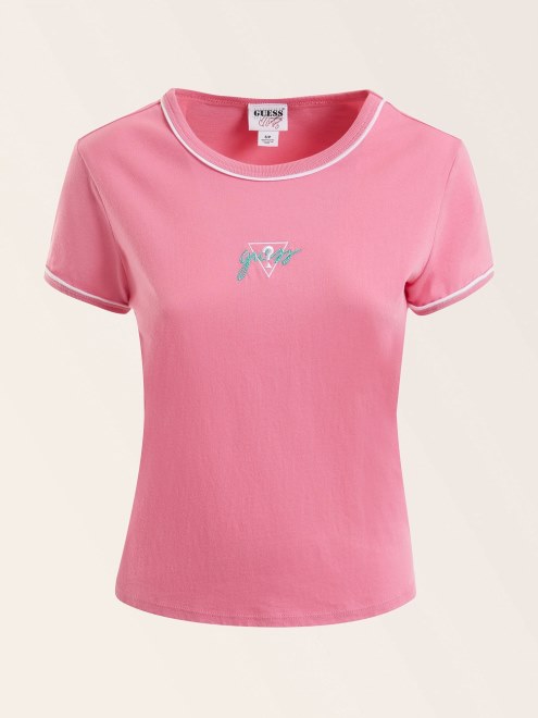 Camiseta Rosa Con Logo En La Parte Delantera
