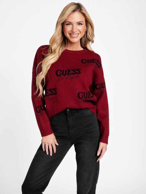 Suéter Rojo Con El Logo De Guess Cate De Jugo De Remolacha