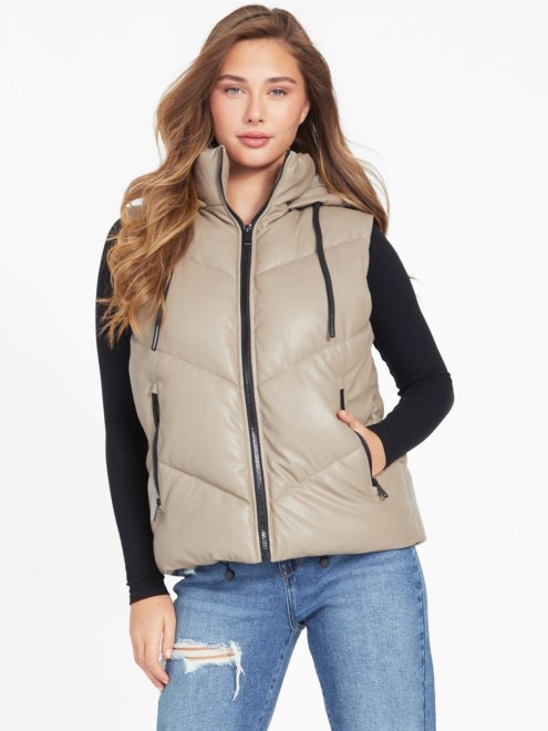 Mocasín Calah Chaleco Acolchado De Piel Sintética Guess