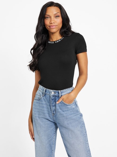 Camiseta Con El Logo De Guess Eddie Negro Azabache