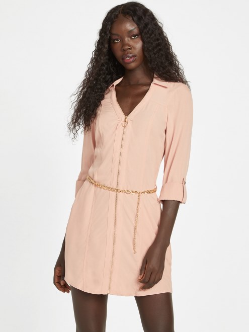 Abelina Challis Camisa Vestido Supongo Melocotón Rosa