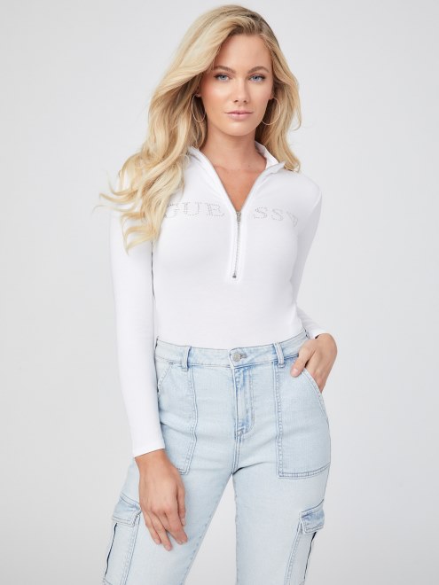Body Con Logo De Elvia De Guess Eco Blanco Puro
